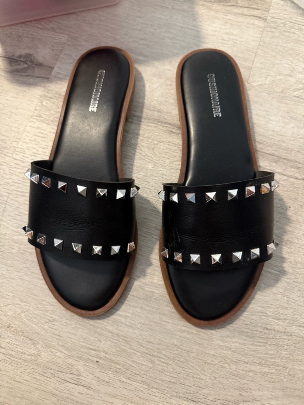 Black Studded Slide Sandals for Women - Casual Chic